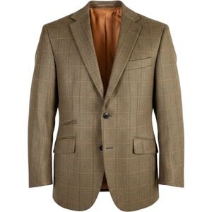 WALKER SLATER Scottish Tweed Sportcoat Jacket Mens 42R Brown Houndstooth Blazer